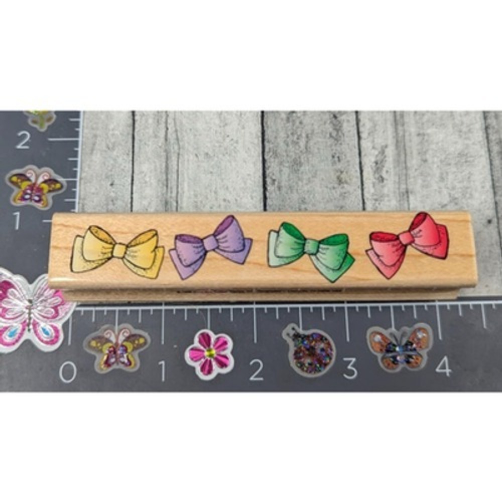 Hero Arts Bow Border F1375 Rubber Stamp Wood #L14